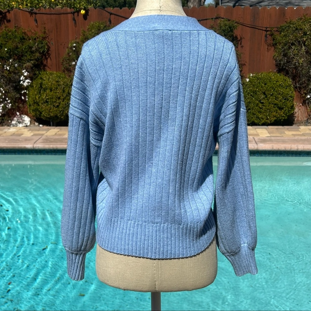 CAbi Scenic Baby Blue Ribbed Cardigan Sweater - Picture 5 of 8